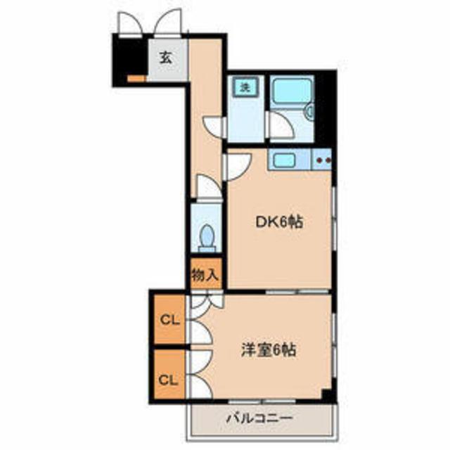 シュプレーム東金町(1DK/4階)の間取り写真