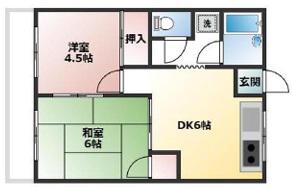 エスペランサ井上(2DK/3階)の間取り写真