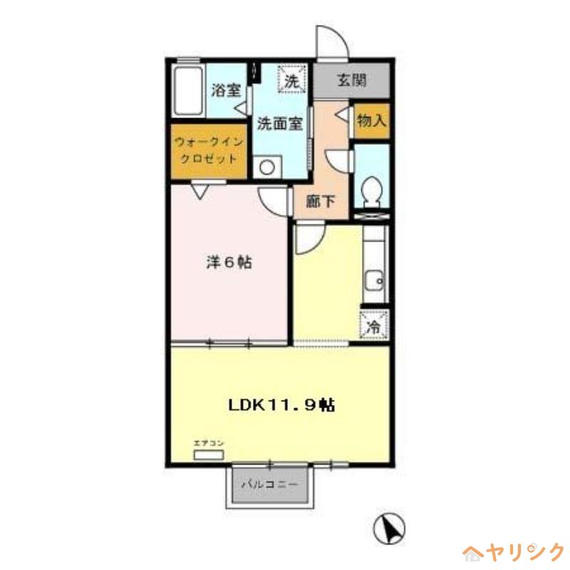 リヴィエールS(1LDK/2階)の間取り写真