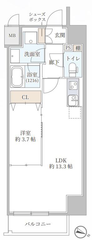 SARNATH海老江(1LDK/10階)の間取り写真