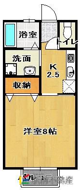 ベルクレージュ(1K/2階)の間取り写真