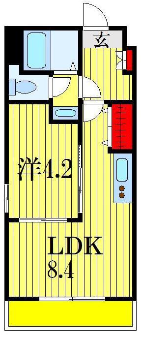 エクセレントコート千葉新宿(1LDK/5階)の間取り写真