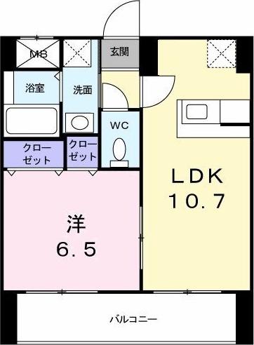 オーレオール(1LDK/10階)の間取り写真