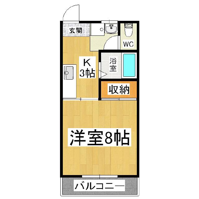 龍上館ハイツ(1K/3階)の間取り写真