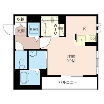 グッドプレイス(ワンルーム/2階)の間取り写真