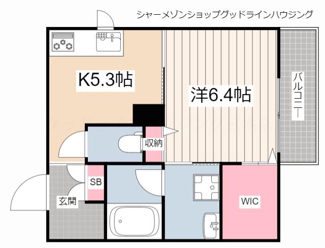 ヴィアソーレK(1K/1階)の間取り写真
