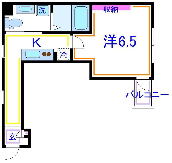 宮内サンハイツ江北(1K/2階)の間取り写真