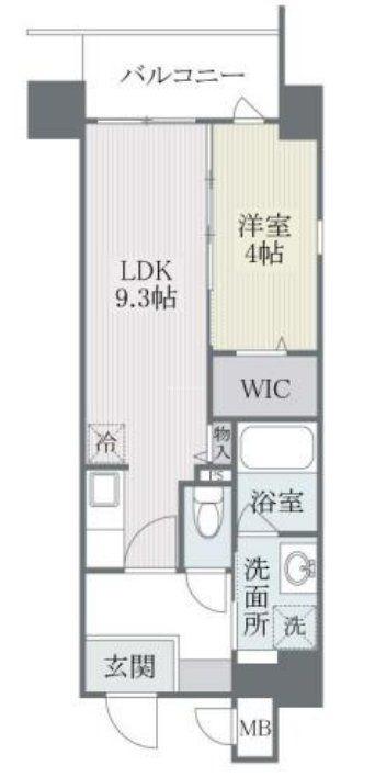 モダンパラッツォ博多SUR(1LDK/6階)の間取り写真