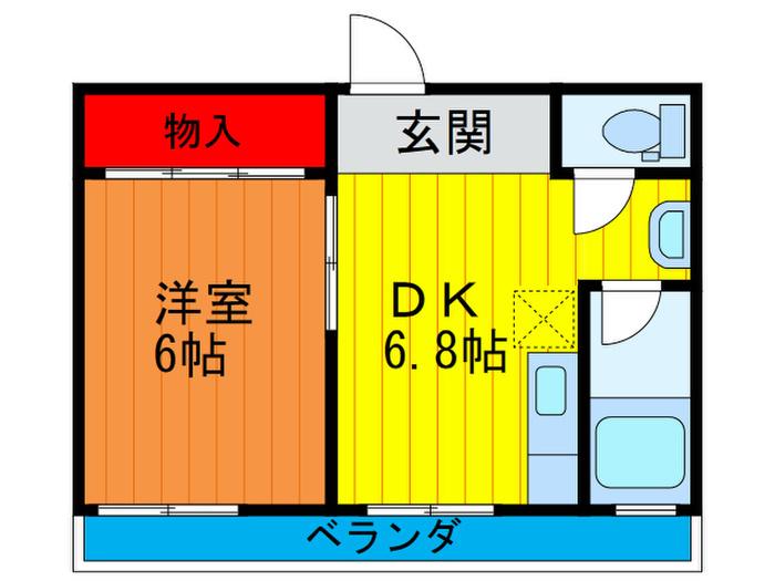 橋本マンション(1DK/3階)の間取り写真
