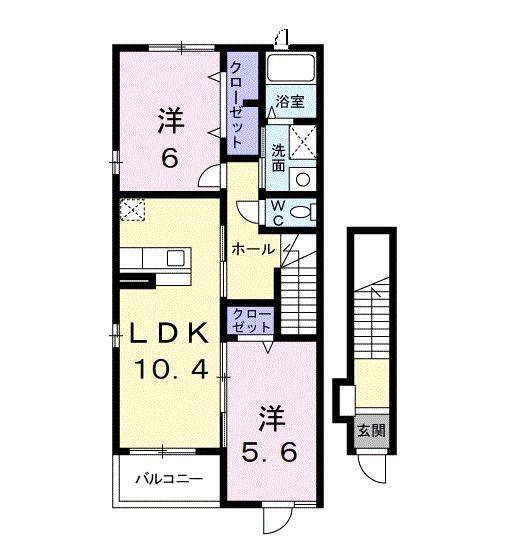 ネオステージI(2LDK/2階)の間取り写真