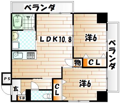 T THE STYLE(2LDK/9階)の間取り写真