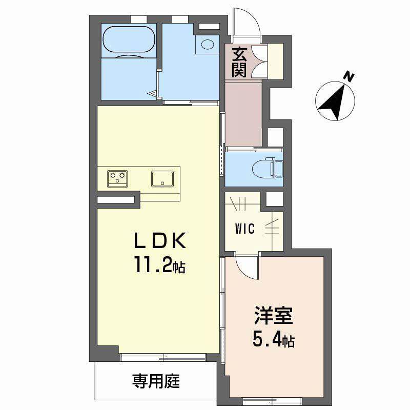プレミアス中央町(1LDK/1階)の間取り写真
