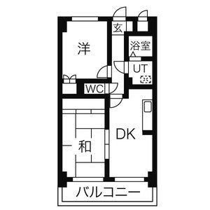 ガーデン山内(2DK/4階)の間取り写真
