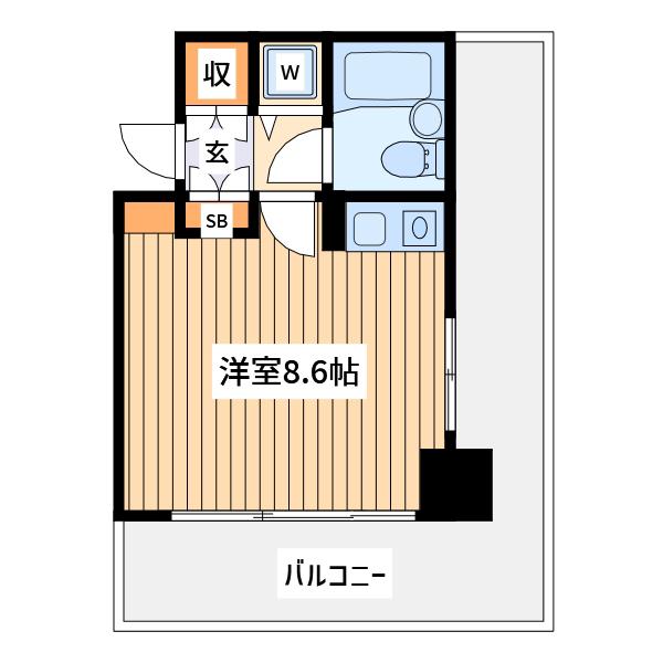 鶴見東パークホームズ(ワンルーム/5階)の間取り写真