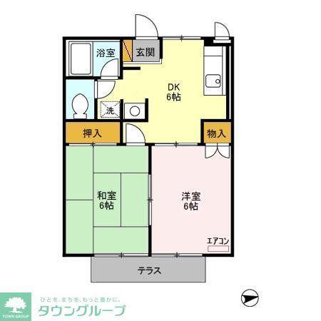 クラップ・コティ(2DK/1階)の間取り写真
