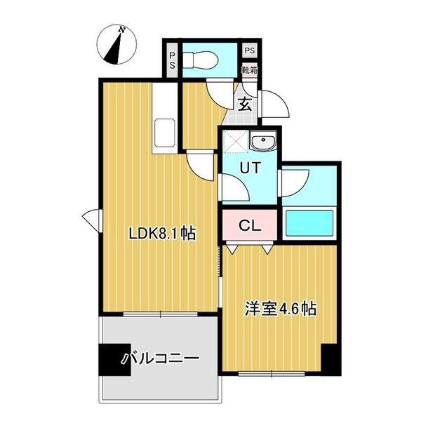 カハラコートセカンド(1LDK/4階)の間取り写真