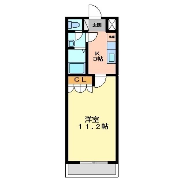 プランドール(1K/2階)の間取り写真