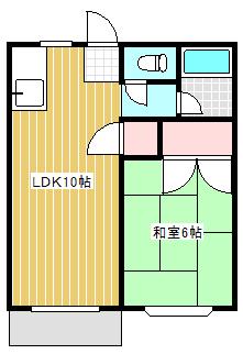 アンシャンテ壱番館(1LDK/2階)の間取り写真