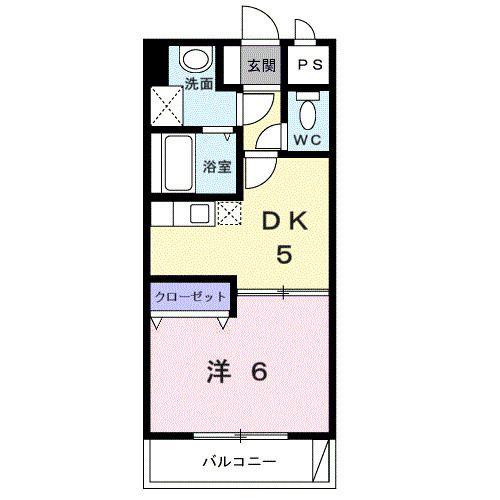 プレジデンシャル白山(1DK/4階)の間取り写真