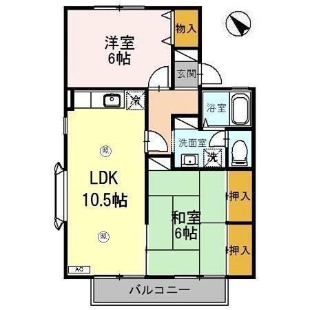 ロイヤルシャトー(2LDK/2階)の間取り写真