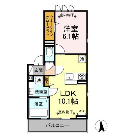 サフィール(1LDK/3階)の間取り写真