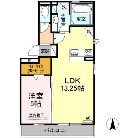 MA CHAMBRE(1LDK/3階)の間取り写真