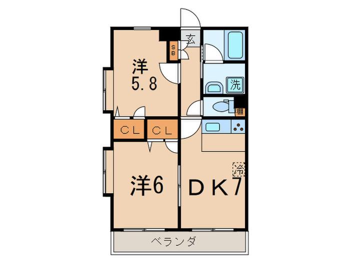 コピエ五反田(2DK/3階)の間取り写真
