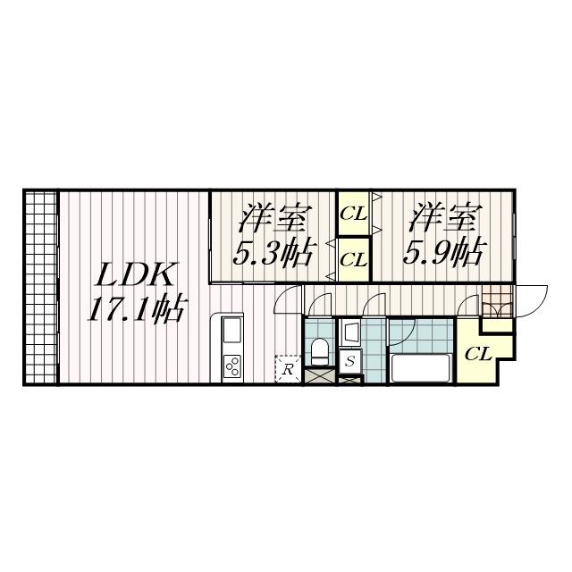 MEILLEUR(2SLDK/2階)の間取り写真