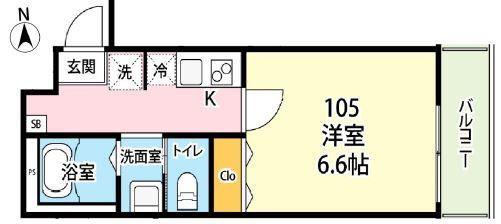 センターヴィレッジ南与野(1K/3階)の間取り写真