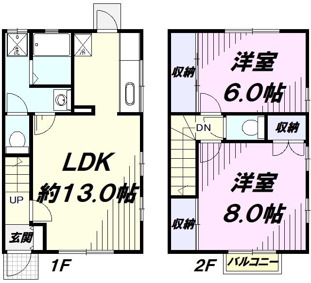 アメニティー100F(2LDK/1階)の間取り写真