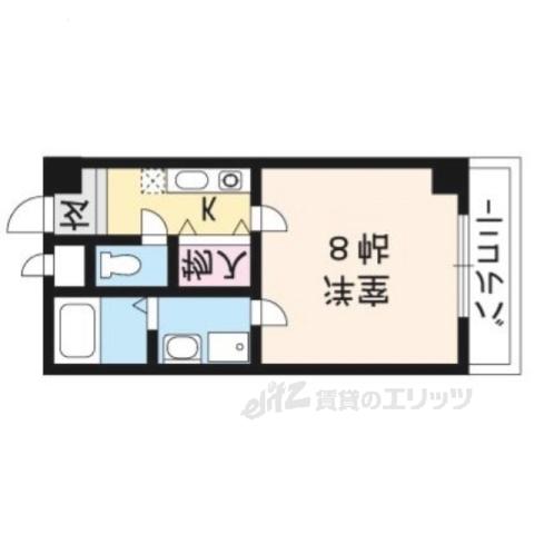 エテルノポッソ(1K/2階)の間取り写真