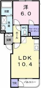 REIZ山の手(1LDK/3階)の間取り写真