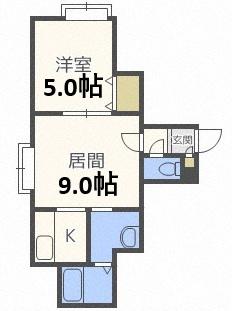 クレアハイム(1LDK/2階)の間取り写真