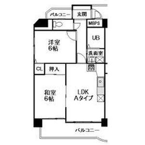 グランフィルドちくさ(2LDK/7階)の間取り写真