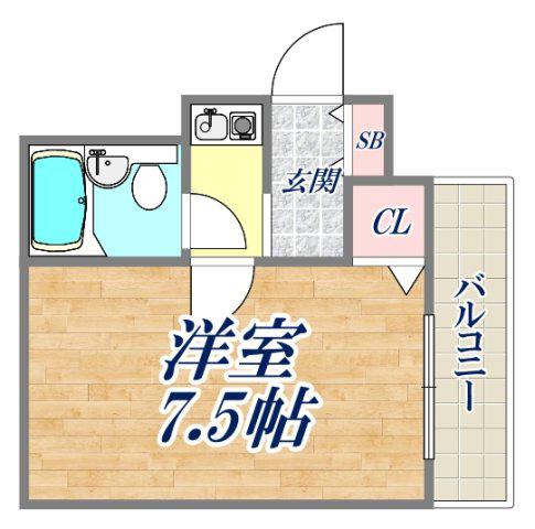 ダイアパレス新神戸(1K/3階)の間取り写真