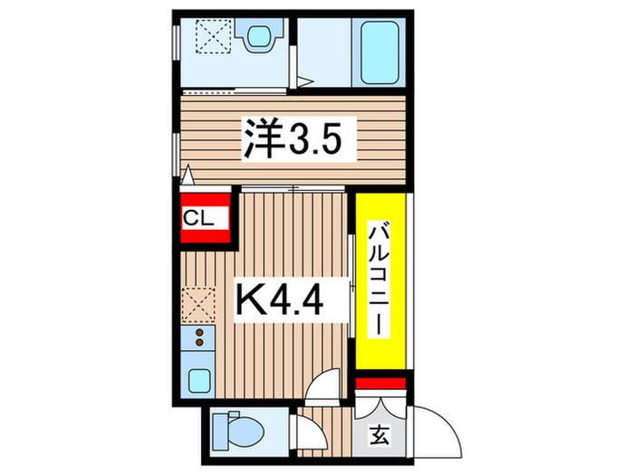 モンテ・ソラーレ(1K/3階)の間取り写真
