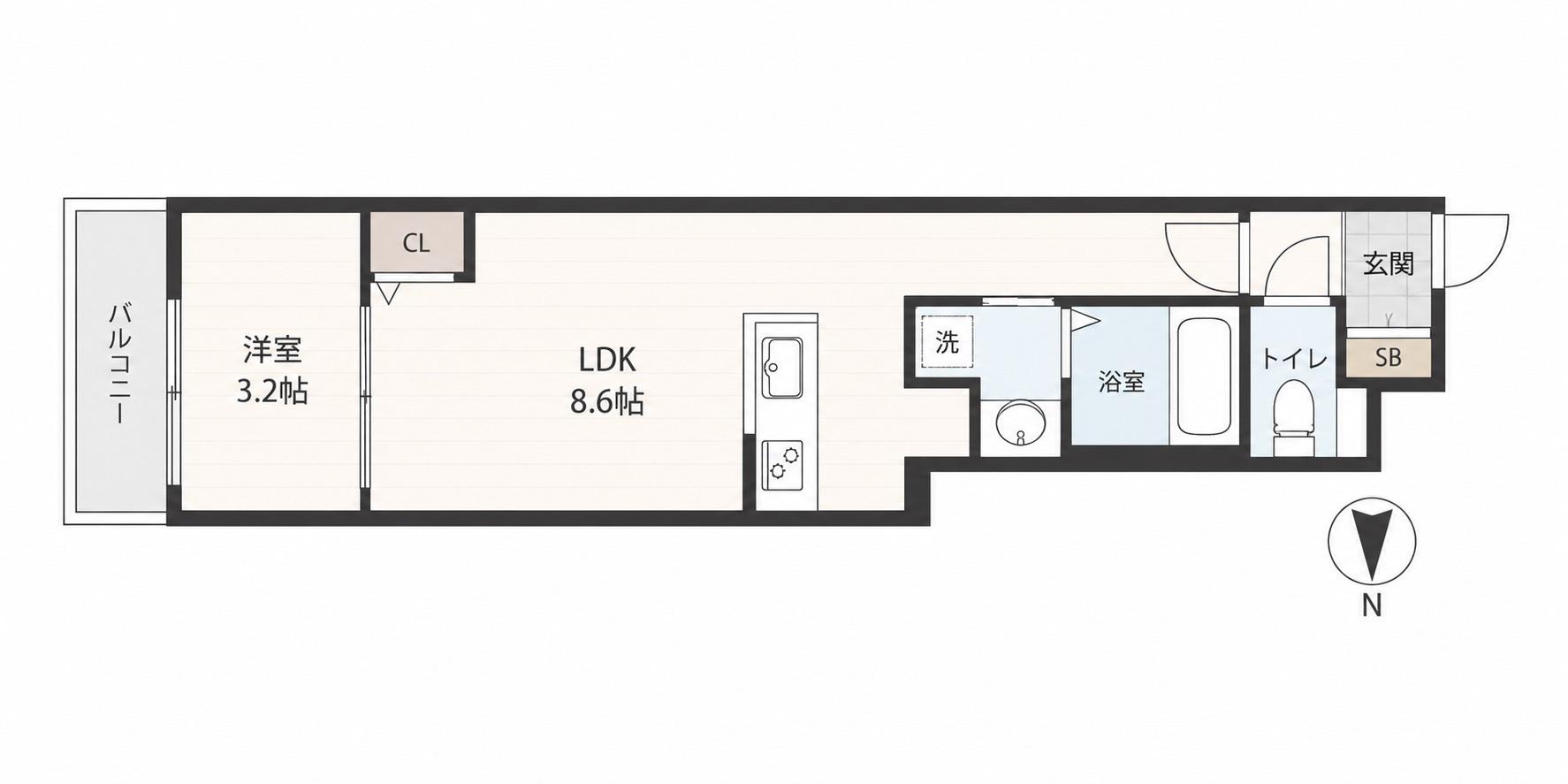 月光江波東参番館(1LDK/3階)の間取り写真