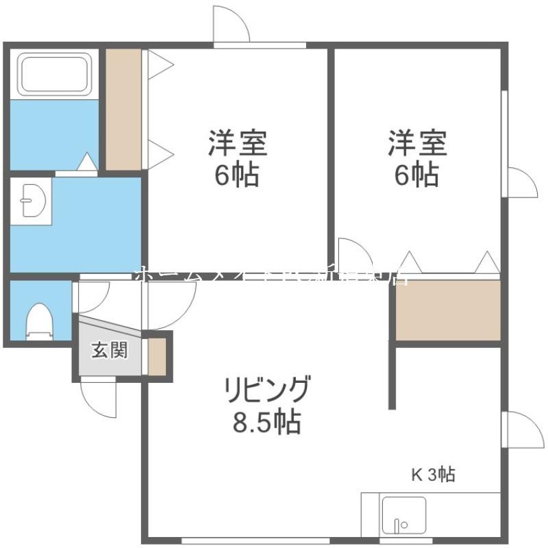 シティハイム元町(2LDK/1階)の間取り写真