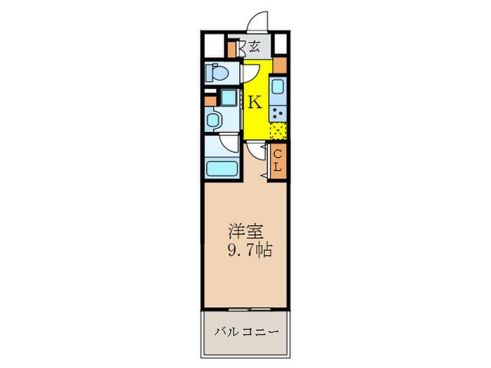 LARCIEPARC新大阪(1K/3階)の間取り写真