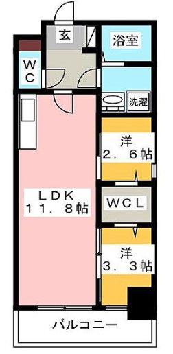 MODERN PALAZZO 天神南(2LDK/2階)の間取り写真