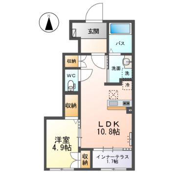 グランディオ(1LDK/1階)の間取り写真