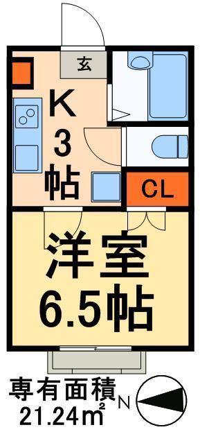 210アパートメントA(1K/2階)の間取り写真