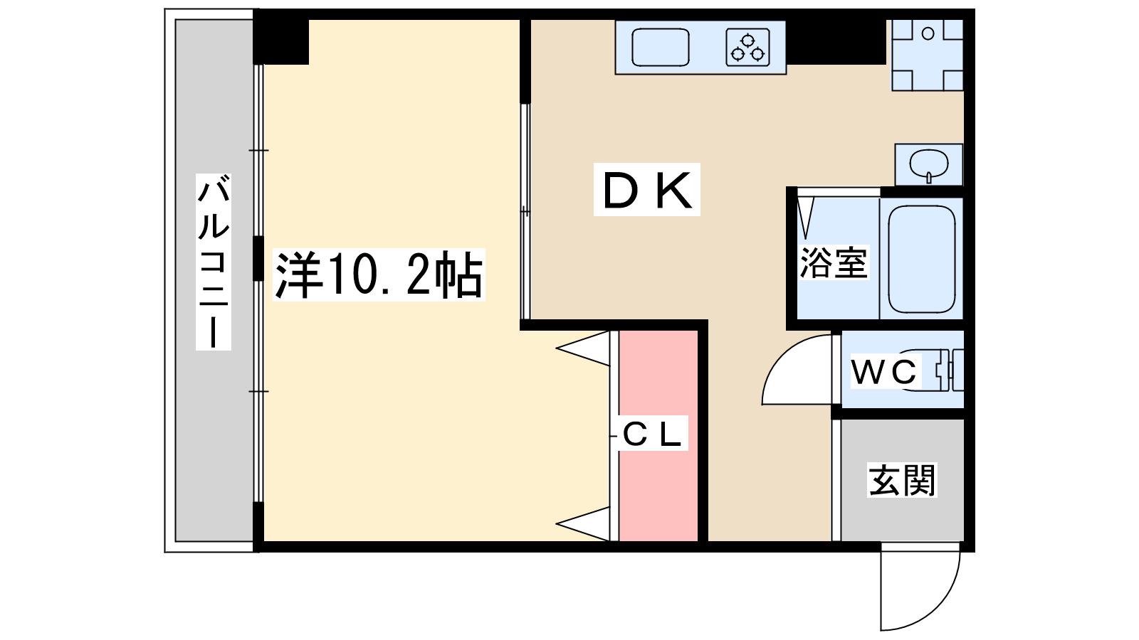 第二メゾン北梅田(1DK/2階)の間取り写真