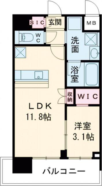 スプランディッド堺東DUE(1LDK/5階)の間取り写真