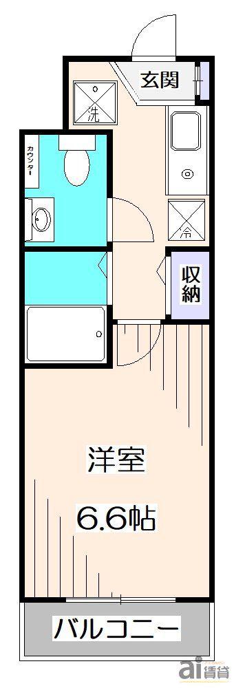 AIFORT.氷川台I(1K/2階)の間取り写真