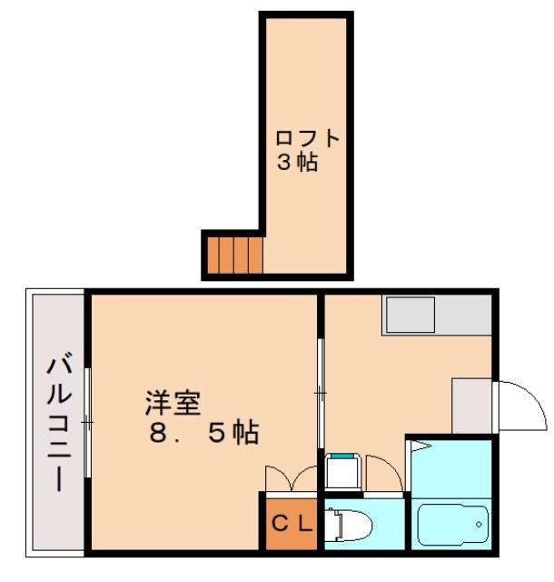 コートビレッジA(1K/2階)の間取り写真