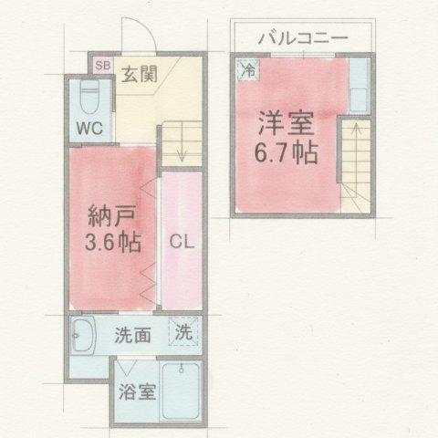 セントレジデンス菊水(1DK/1階)の間取り写真