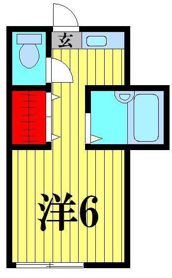 松戸荘(ワンルーム/1階)の間取り写真