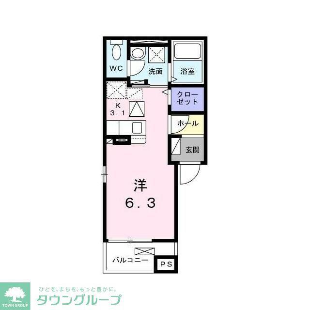 ラシュレ エイト(ワンルーム/1階)の間取り写真
