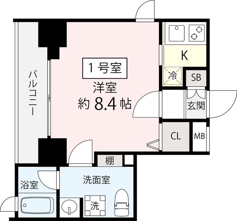 ペルル亀戸(1K/10階)の間取り写真